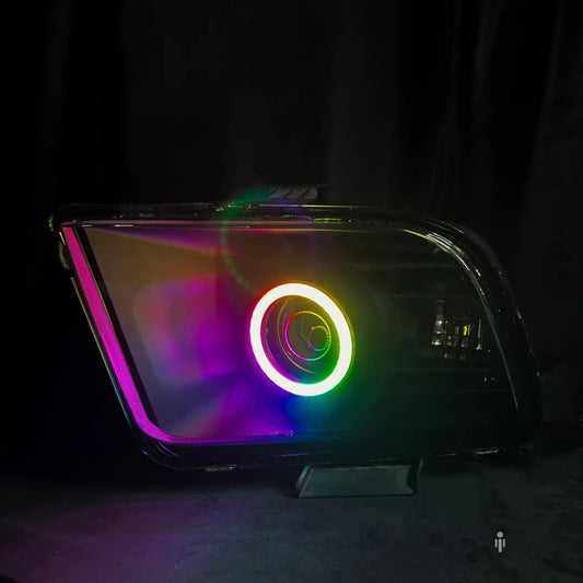 2005-2009 Mustang RGB Halo Projector Headlights 2010 Style