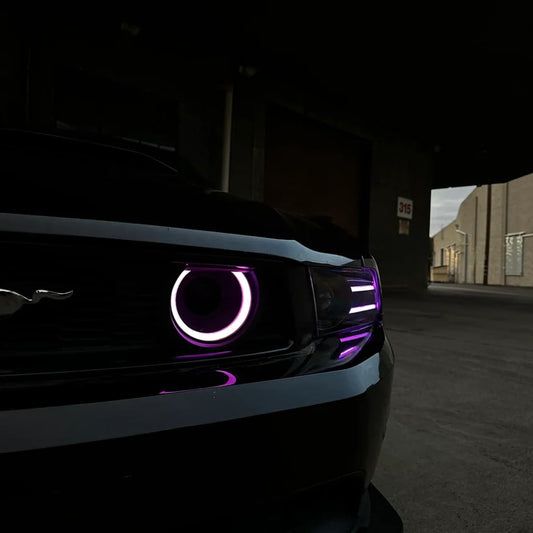 2010-2014 Mustang RGB LED Fog Ducts - Clear Smoked