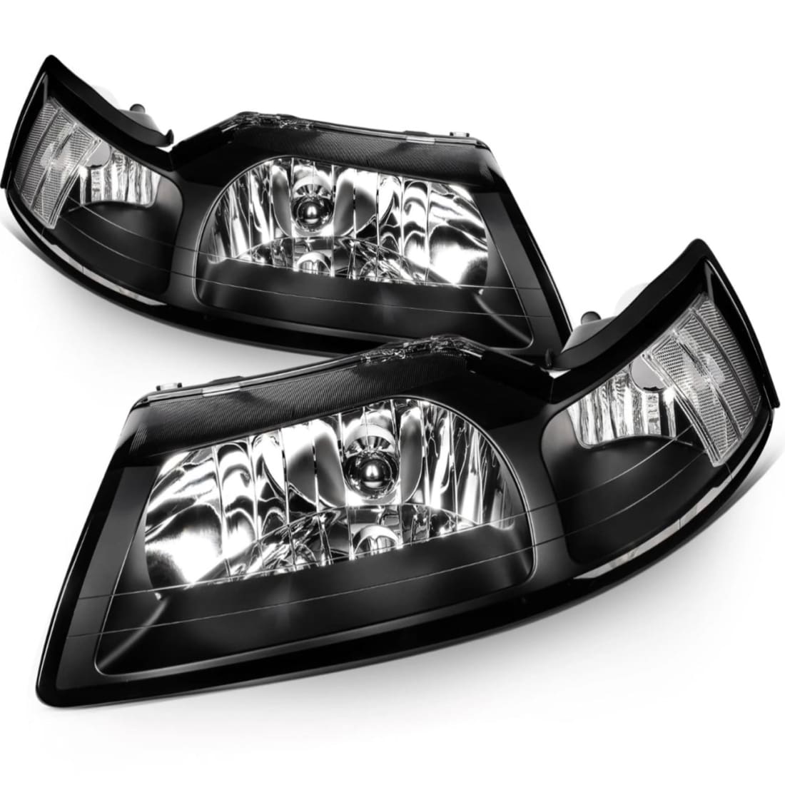 1999-2004 Mustang Clear Corner Headlight Assembly (Pair)