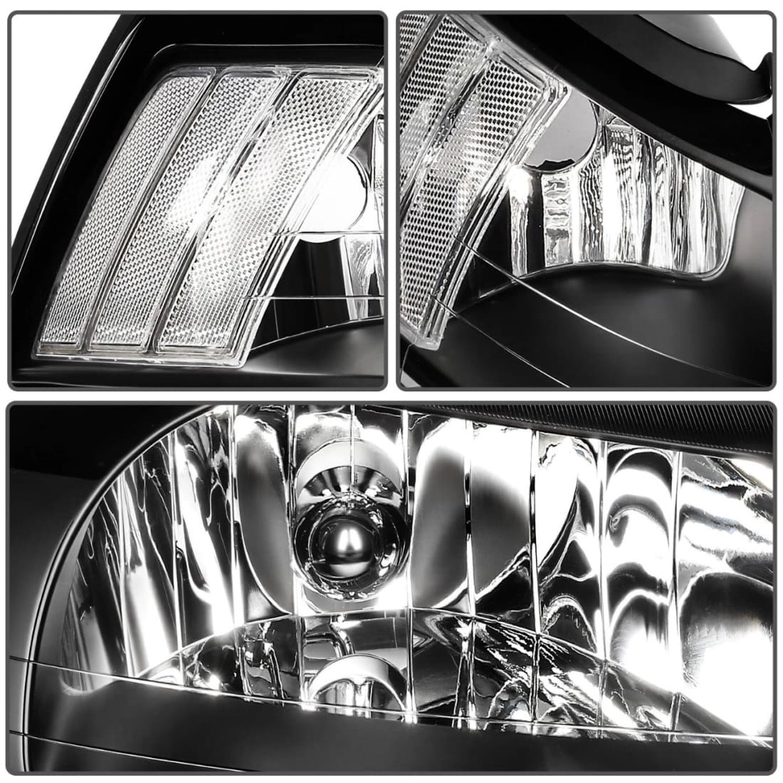 1999-2004 Mustang Clear Corner Headlight Assembly (Pair)