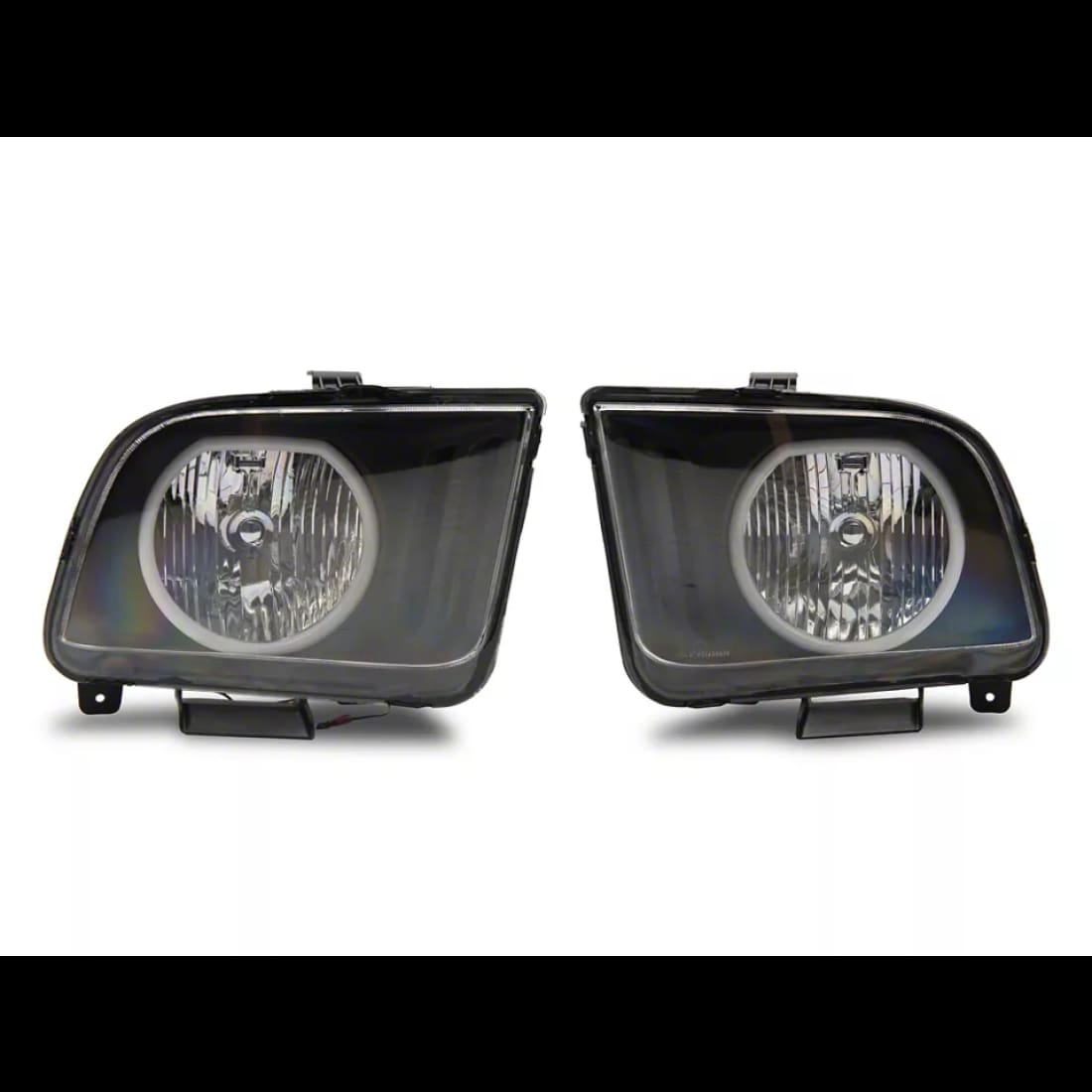 2005–2009 Mustang LED Halo Headlights – Factory Style (Black Housing/Clear Lens)