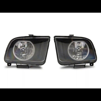 2005–2009 Mustang LED Halo Headlights – Factory Style (Black Housing/Clear Lens)