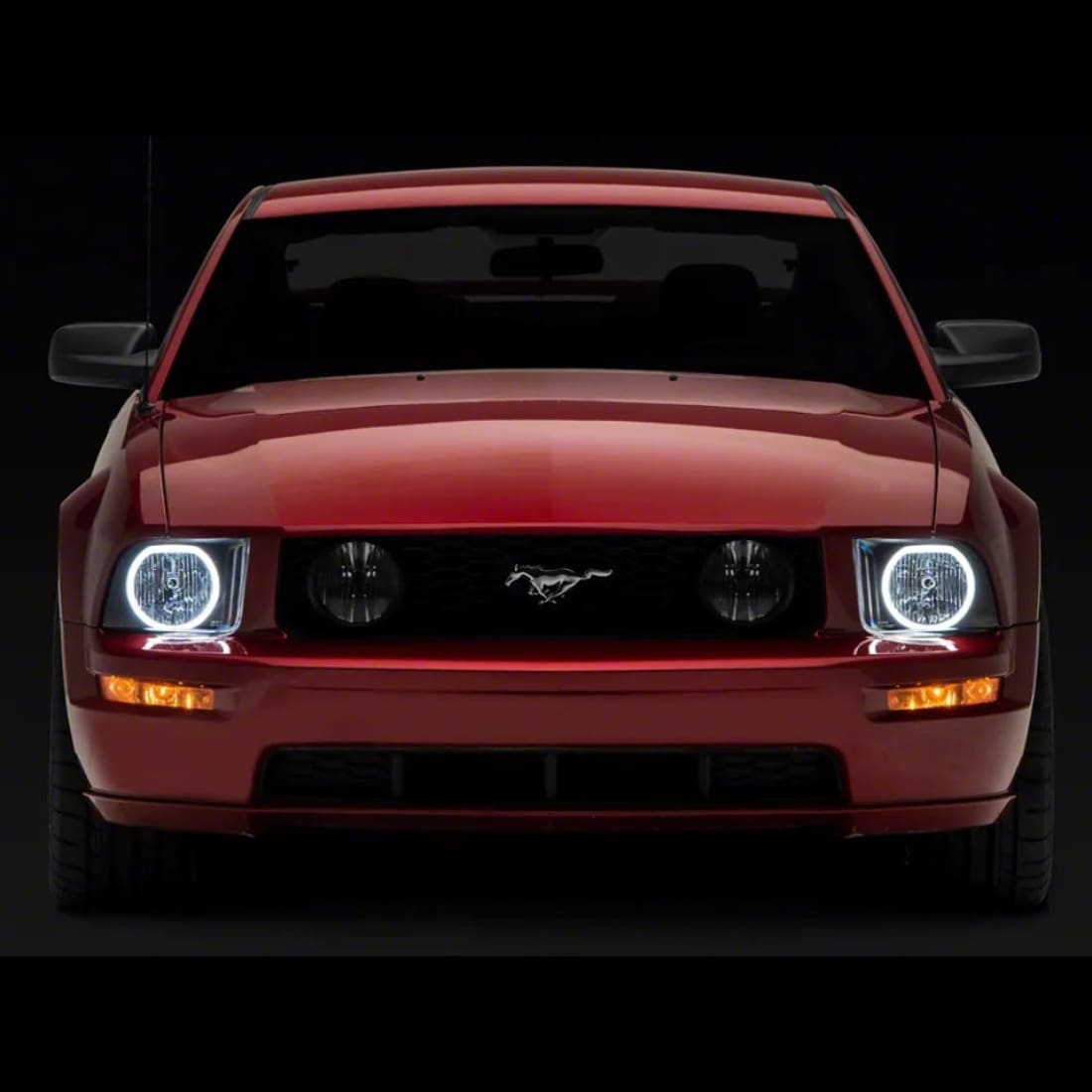 2005–2009 Mustang LED Halo Headlights (OE Style Black Housing/Clear Lens)