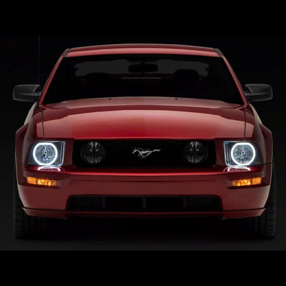 2005–2009 Mustang LED Halo Headlights (OE Style Black Housing/Clear Lens)