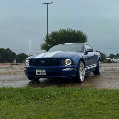 2005–2009 Mustang LED Halo Headlights (OE Style Black Housing/Clear Lens)