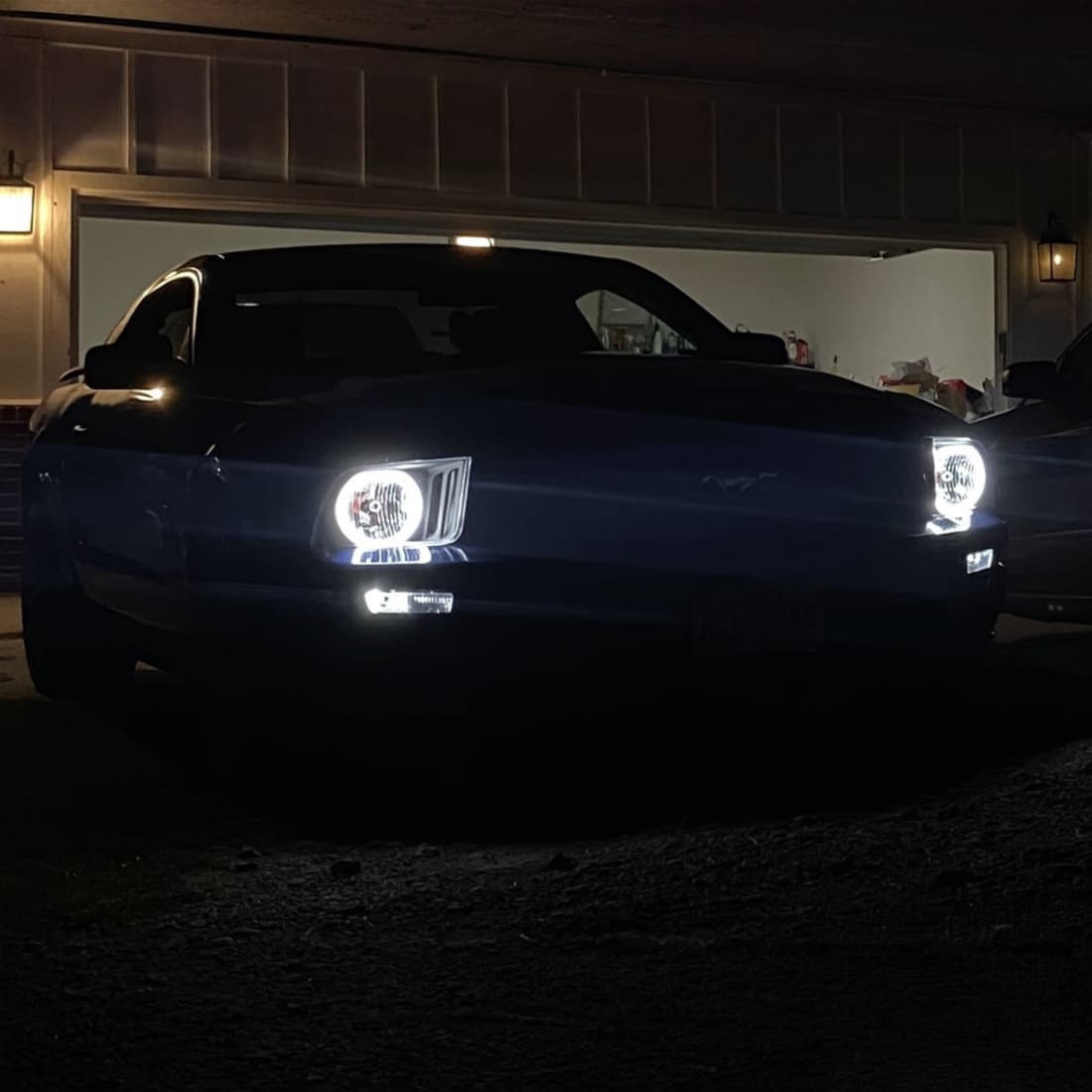 2005–2009 Mustang LED Halo Headlights (OE Style Black Housing/Clear Lens)