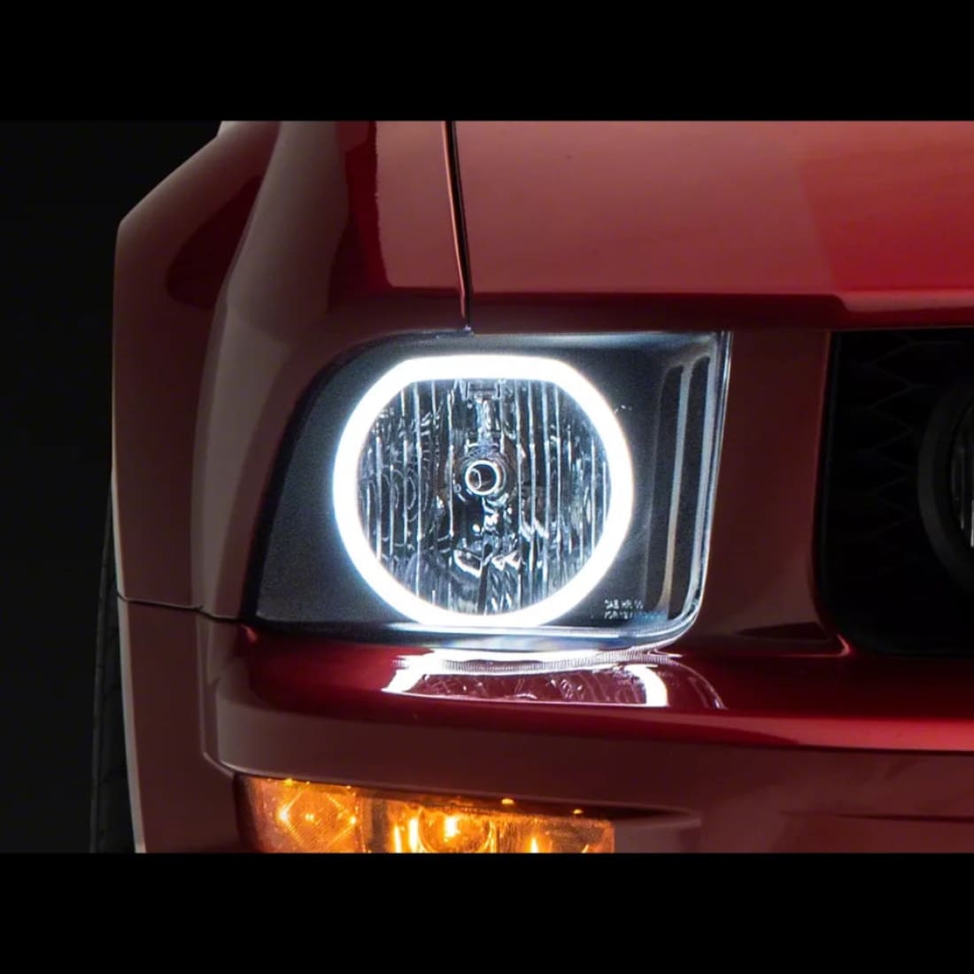 2005–2009 Mustang LED Halo Headlights (OE Style Black Housing/Clear Lens)