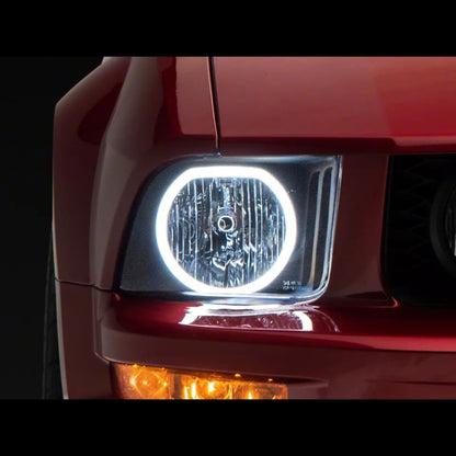2005–2009 Mustang LED Halo Headlights (OE Style Black Housing/Clear Lens)