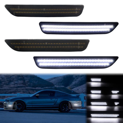 2010-2014 Mustang Dynamic White LED Sidemarkers Full Set (Front/Rear)