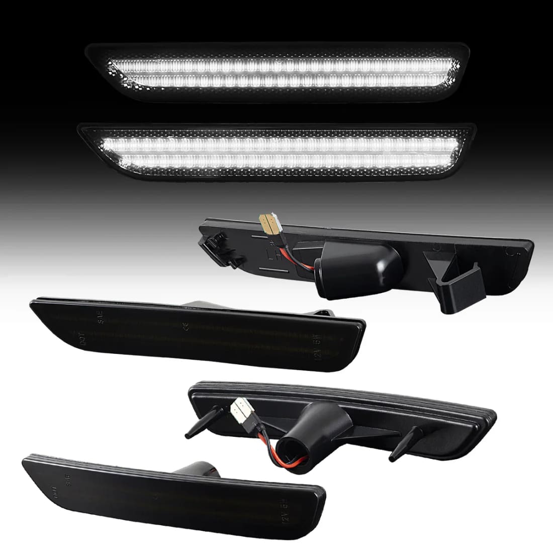 2010-2014 Mustang Dynamic White LED Sidemarkers Full Set (Front/Rear)
