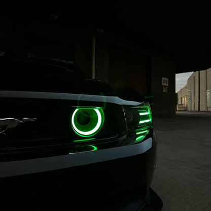 2010-2014 Mustang RGB LED Fog Ducts - Clear Smoked