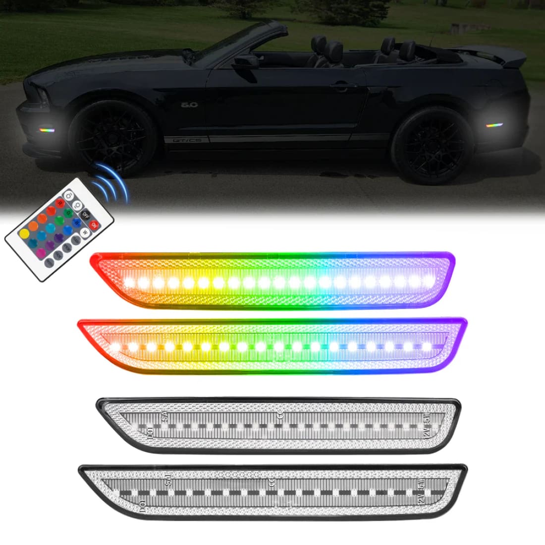 2010-2014 Mustang RGB LED Front Sidemarkers