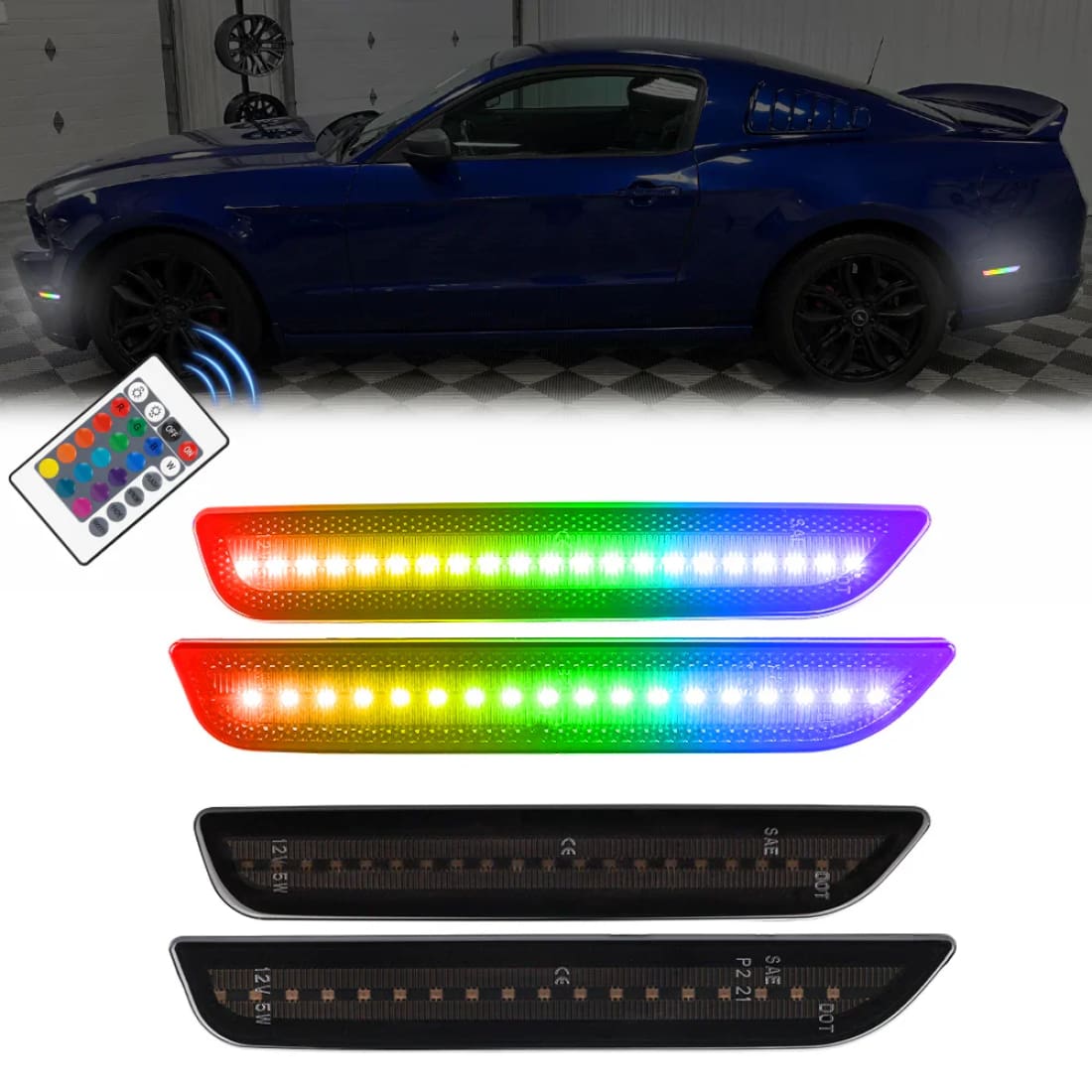 2010-2014 Mustang RGB LED Front Sidemarkers