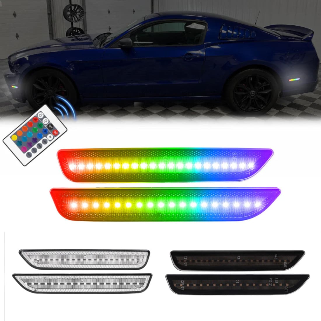 2010-2014 Mustang RGB LED Front Sidemarkers