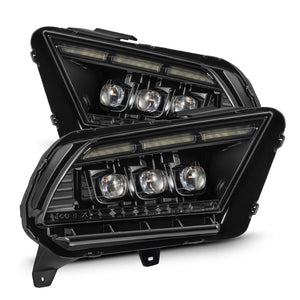 2013-2014 Mustang Alpharex MKII NOVA-Series LED Projector Headlights Alpha Black