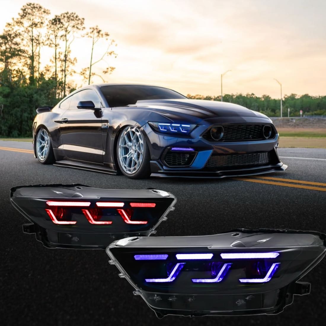 2015-2017 Mustang S650 Style Headlight RGB
