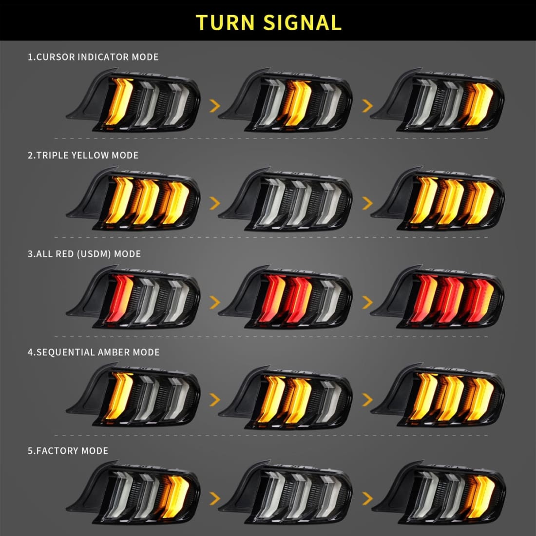 2015+ Mustang VLAND Euro LED Taillights