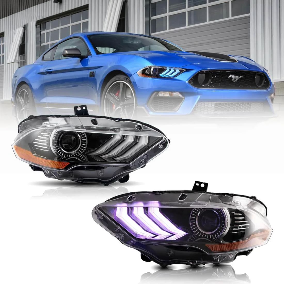2018-2023 Mustang OEM Style RGB DRL Headlights