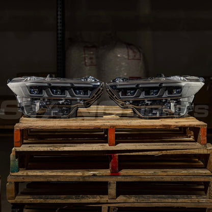 2024+ Ford Mustang S650 Carbon Series Headlights - Pre-Preg Dry Carbon Fiber