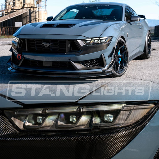 2024+ Ford Mustang S650 Carbon Series Headlights - Pre-Preg Dry Carbon Fiber