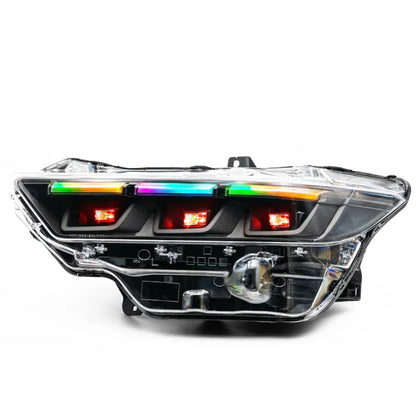 2024+ Ford Mustang S650 RGB Carbon Series Headlights - Pre-Preg Dry Carbon Fiber