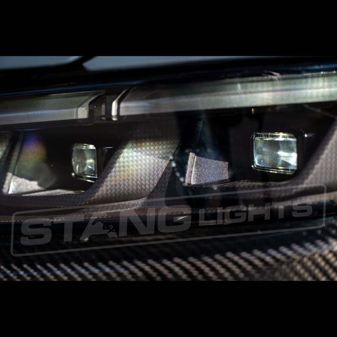 2024+ Mustang S650 Carbon Series Headlights - Pre-Preg Dry Carbon Fiber
