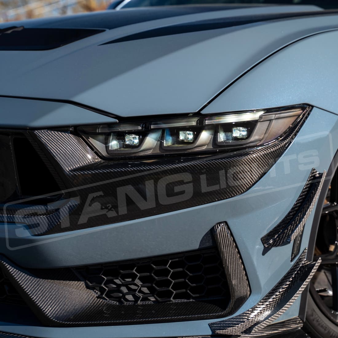 2024+ Mustang S650 Carbon Series Headlights - Pre-Preg Dry Carbon Fiber