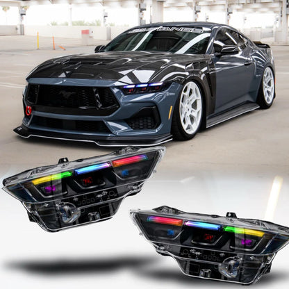 2024+ Mustang S650 RGB Headlights - Dark Horse Black
