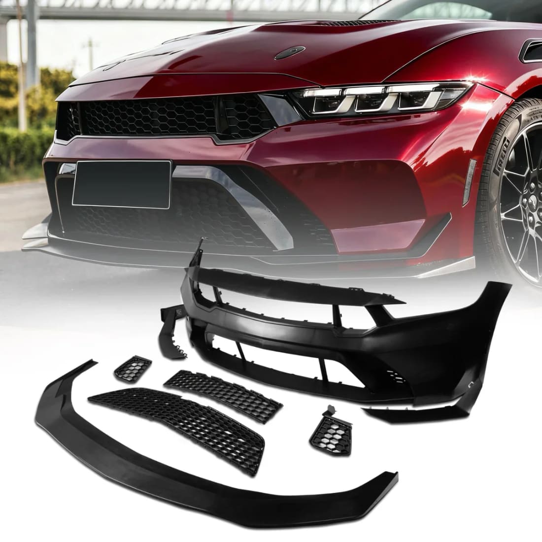 2024+ Mustang S650 Type-GTD Conversion Bumper Full Kit For Dark Horse/GT/EcoBoost