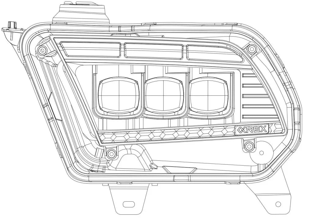 2010-2014 Mustang Alpharex MKII NOVA-Series LED Projector Headlights Alpha Black